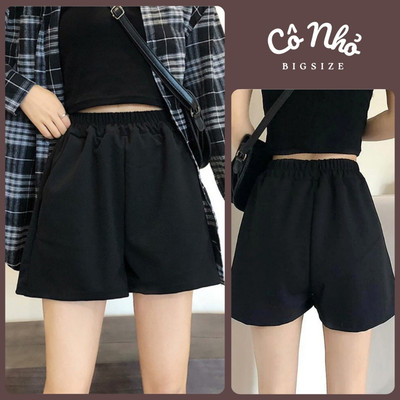 Quần đùi lưng thun bigsize dáng chữ A ống rộng co giản chất mềm mịn thoáng mát màu basic dễ phối thời trang- Q500