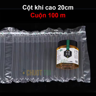 Cuộn 100m cột khí chống sốc, xốp hơi bọc hàng cao 20cm đóng gói bảo vệ hàng hóa khi vận chuyển.