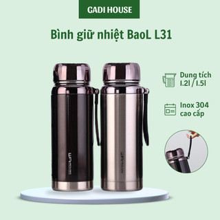  BÌnh giữ nhiệt cao cấp nắp kim cương Baol L31 dung tích 1200ml  1500ml inox 304 giữ nhiệt tốt 