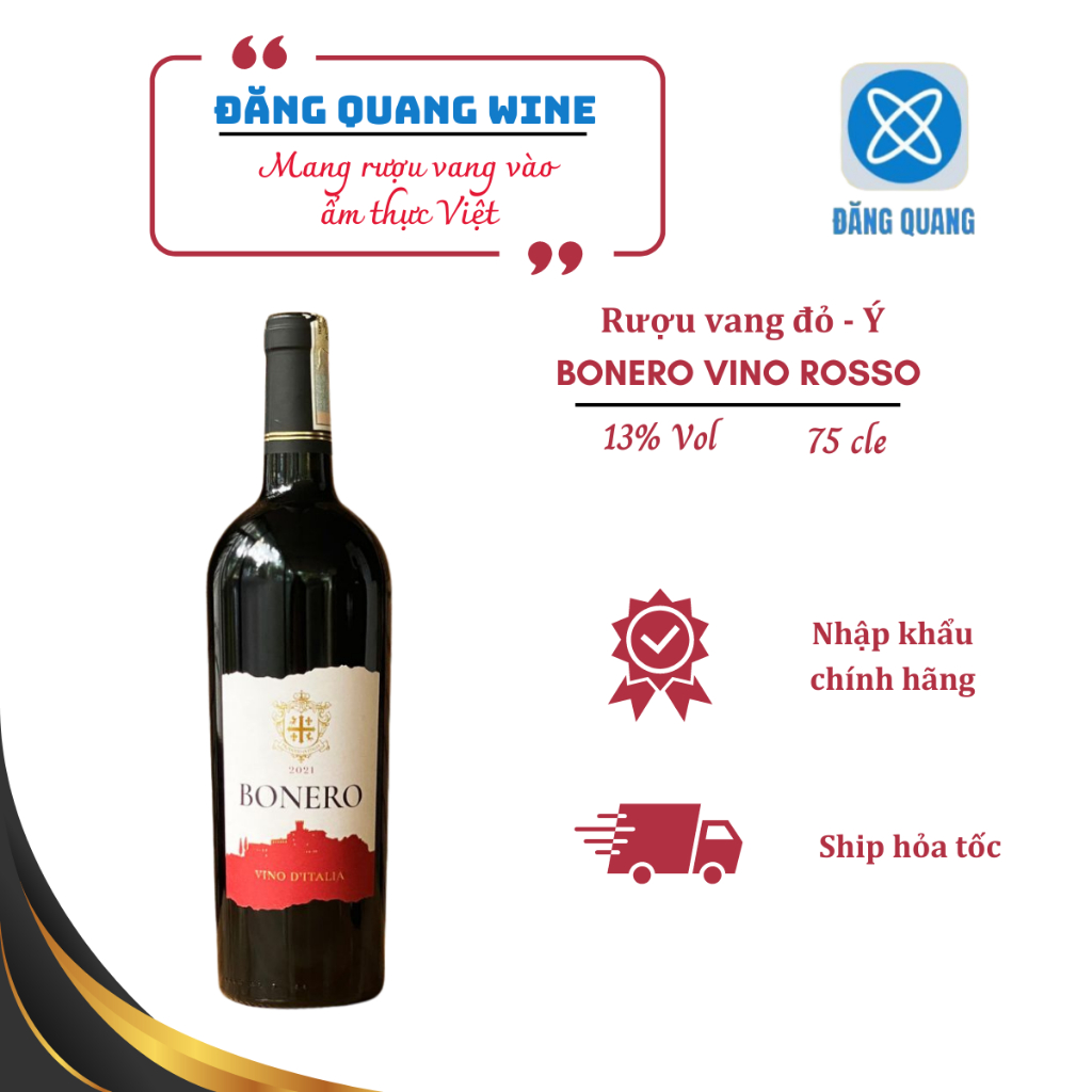 Rượu vang đỏ Bonero Vino Rosso - Ý