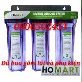 COMBO Bộ lọc nước sinh hoạt - lọc thô 3 cấp ly 10 inch chuẩn dùng cho gia đình + lõi theo phân loại 30c3.