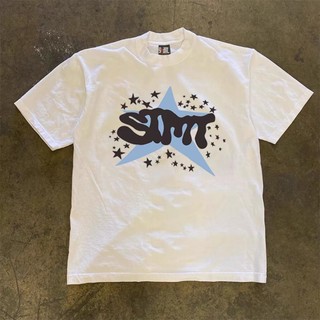 Áo Phông Cổ Tròn Nam Nữ Phối Họa Tiết Ngôi Sao Đơn Giản Trẻ Trung Chất Liệu Cotton Khô Siêu Thoáng Mát Cực Mềm Mịn