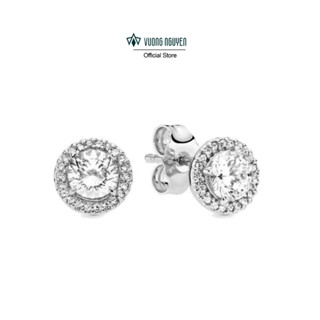 Bông tai kim cương Moissanite nụ tròn 5 ly, khuyên tai kim cương nhân tạo - VN Gems