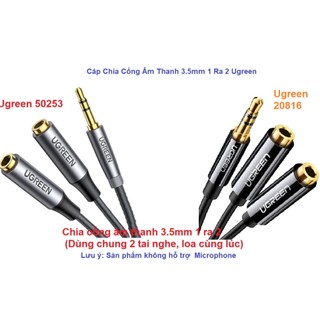 Cáp Chia Cổng Âm Thanh 3.5mm 1 Ra 2 Ugreen ( 20816 , 50253 ) dài 20cm