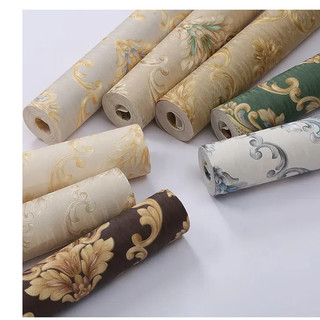 Giấy Dán Tường 3D Phòng Ngủ Hoa Văn Nổi  Lụa Không Keo Cao Cấp Nhiều Màu Đẹp Lựa Chọn ODINX