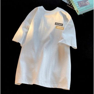 Áo thun unisex in chữ 2 logo ANDINER-Áo phông tay lỡ cực đẹp, form rộng chất cotton khô cao cấp, đi học, đi làm, du lịch