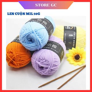 Len Milk Cotton 50g - Len Đan Móc Khăn, Áo, Thú Bông, Túi Xách, Đồ Trang Trí