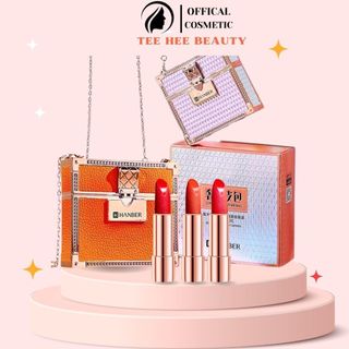 Set 3 Son Môi HANBER Không Phai Màu Chống Thấm Nước Không Chì An Toàn Chính Hãng - Combo 3 thỏi quà tặng bạn gái