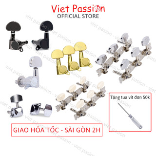 Khoá đàn guitar acoustic khóa liền Khóa đúc niken kèm ốc vít VietPassion HCM