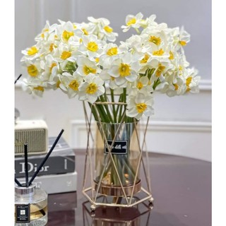  Bó hoa thuỷ tiên bằng lụa cao 40cm, hoa giả trang trí nhà cửa, đám cưới, hoa làm quà tặng
