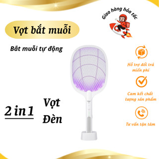 Vợt muỗi tự động kiêm đèn bắt muỗi 2 in 1 tự động sạc tích điện, vợt bắt muỗi thông minh cao cấp để bàn A11