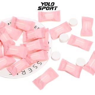 Khăn Giấy Nén Hình Viên Kẹo Hồng Du Lịch Tập Gym Yoga Thể thao Đi Chơi Tiện Lợi Khăn Lau Mặt Dùng 1 Lần Tiện Dụng