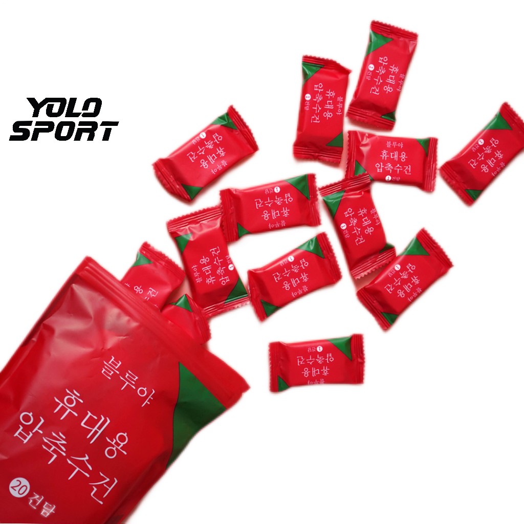 Khăn Giấy Nén Hình Viên Kẹo Đỏ Du Lịch Tập Gym Yoga Thể thao Đi Chơi Tiện Lợi Khăn Lau Mặt Dùng 1 Lần Tiện Dụng Hỏa Tốc