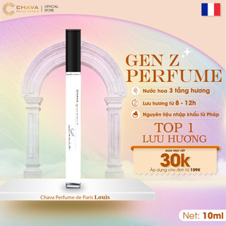 Nước Hoa Nam, Nước Hoa CHAVA LOUIS Dòng GENZ, Hương Thơm Mạnh Mẽ - Cuốn Hút, Chính Hãng- Tiêu Chuẩn Pháp, Dung Tích 10ml