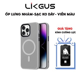 Ốp Lưng Nhám Hỗ Trợ Sạc Từ Tính Chính Hãng LIKGUS Dùng Cho IP 11-12-13-14-15-Pro-Promax-Plus - Chống Ố Vàng, Chống Vân