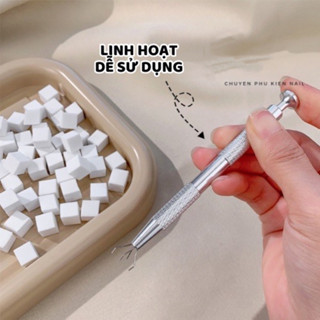  Bút kẹp mút dặm ombre chuyên dụng - Set bông mút dặm ombre vuông cây cố định ombre trang trí móng nail 