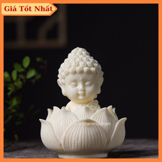 Tượng phật ngồi đài sen để ô tô bàn làm việc Tượng phật thích ca mâu ni tọa thiền bình an và tĩnh lặng