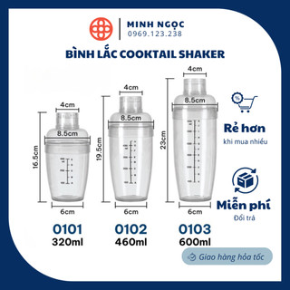 Bình lắc CookTail Shaker pha chế chất liệu nhựa cao cấp