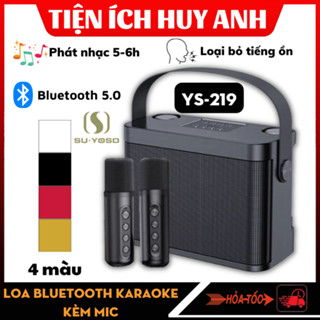 Loa Karaoke Bluetooth YS-219 Kèm 2 Micro - Phiên Bản Mới Nhất, Âm Thanh Sống Động, Bass Cực Căng