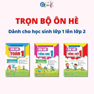 Combo ôn hè các môn Toán, Tiếng Việt, Tiếng Anh Lớp 1 lên 2
