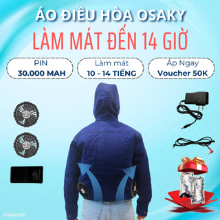 [RẺ - VOUCHER 70K] Áo Điều Hòa Osaky Nhật Bản Chính Hãng, Áo Quạt Gió Chống Nắng Nóng Cao Cấp - xanh than, PIN 30.000mAh