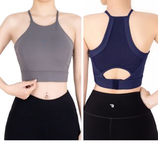 Áo bra thể thao nữ cổ yếm phối lưới khoá gài có mút ngực chất vải co giãn thoáng khí Reeta basic tập yoga,gym- A2533