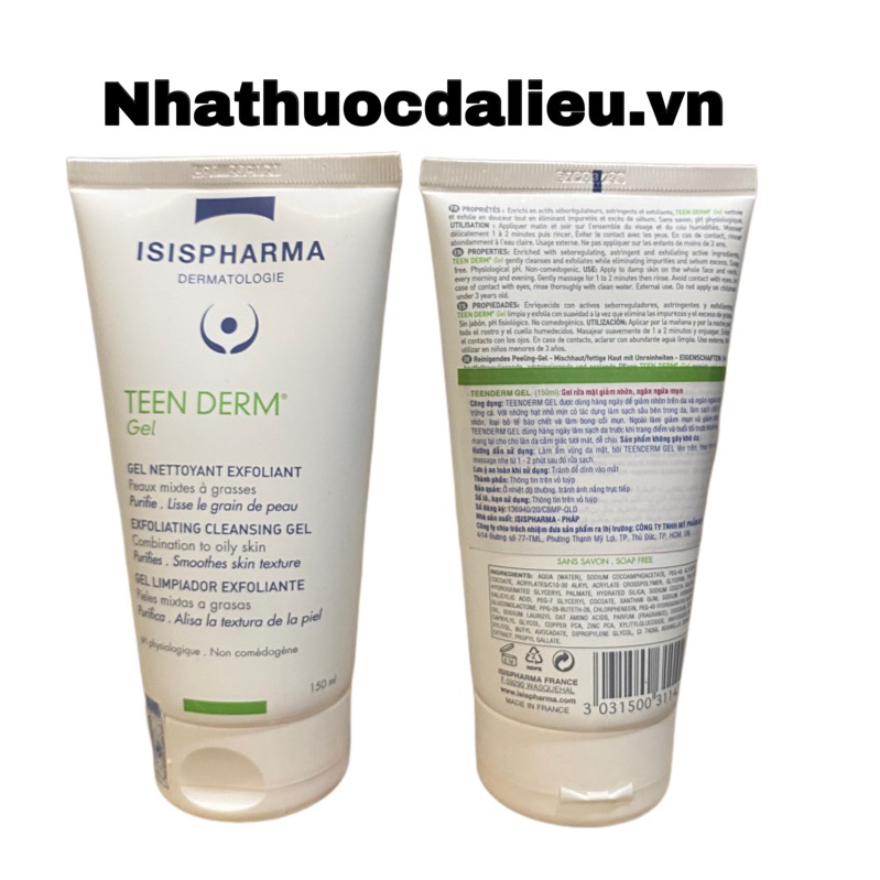 SỮA RỬA MẶT ISIS PHARMA TEEN DERM GEL 150ml cho da dầu