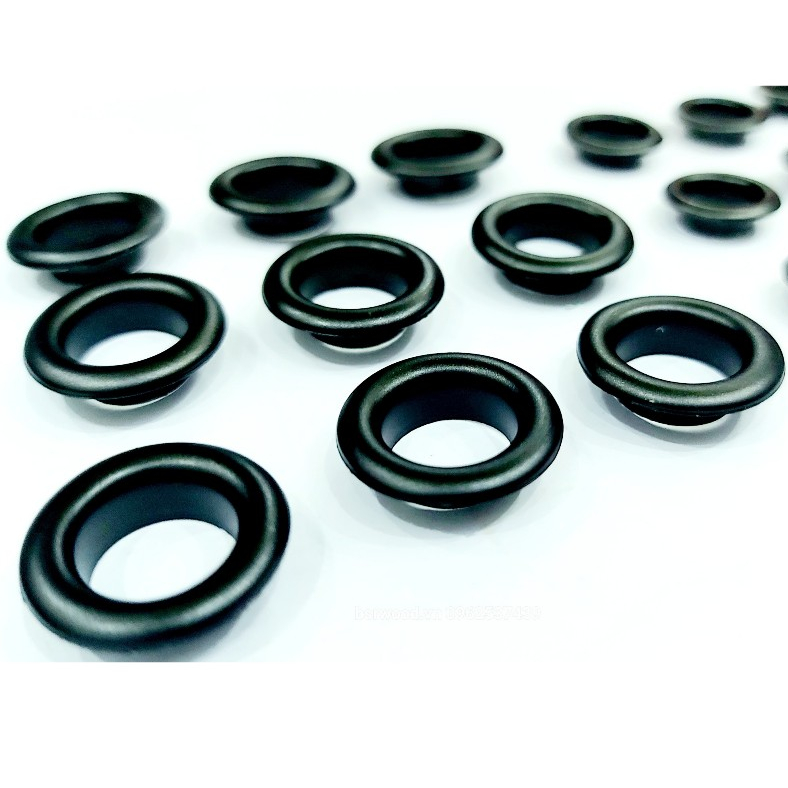 Khoen ore mắt cáo 10mm, 12mm, 14mm xi màu đen nhám (màu đen hẳn) Thau không gỉ Phụ liệu may mặc túi 