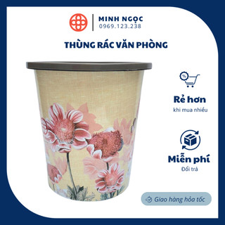 Thùng rác văn phòng, thùng đựng rác có họa tiết Việt Nhật 5266