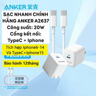 Bộ củ sạc + dây sạc anker chính hãng