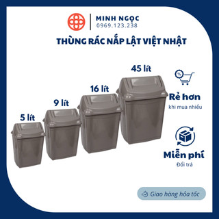 Thùng rác nắp lật Việt Nhật các cỡ, thùng rác công cộng, gia đình 5L, 9L,16L