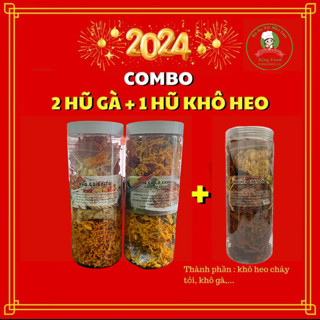    Combo 3 hũ mỗi hũ 500Gr   khô heo cháy tỏi   gà lá chanh   gà bơ tỏi Thơm Ngon   KingFood   
