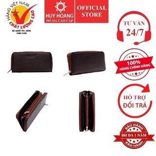 Ví nữ da bò Huy Hoàng cao cấp 1 khóa màu nâu HP3143