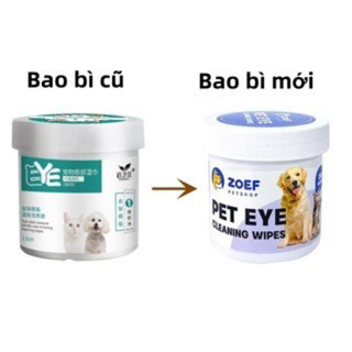Khăn ướt EYE lau Mắt ố bẩn cho chó mèo chiết xuất từ cây lô Hội - hộp 130 miếng