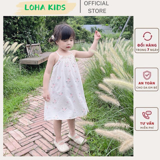 3 màu-Váy 2 dây hoa nhí siêu xinh,chất đũi hàn mềm mát cho bé gái,hàng thiết kế loha kids(5522)
