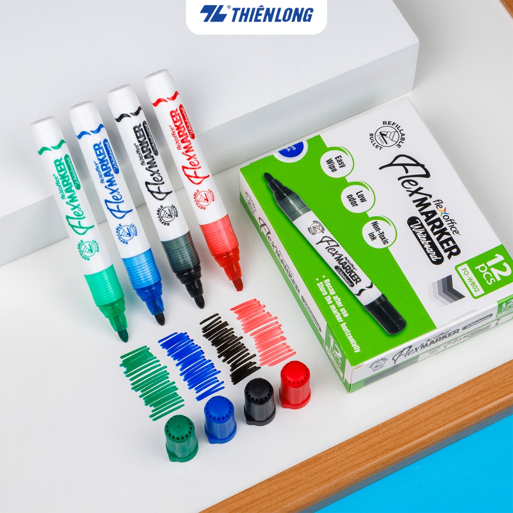 Combo Bút lông bảng Thiên Long Flexoffice FO-WB02/XK - Whiteboard Markerg bảng Thiên Long Flexoffice