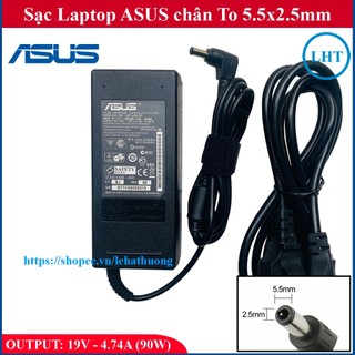 Sạc Laptop Asus K55V K45V K55VD K45VD  OUTPUT 19V 4.74A (90W) chân thường kích thước 5.5mm * 2.5mm - Nhập Khẩu