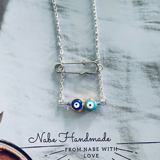 Dây Chuyền Vòng Cổ Safety Pins Mix Evil Eye - Chất Liệu Titanium KHÔNG GHỈ SÉT - Thời Trang Hàn Quốc