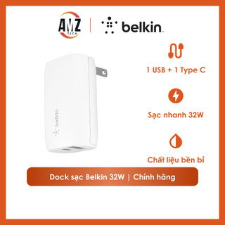 Belkin - dock sạc - sạc nhanh 32w usb-c pd 20w + usb-a 12w amztech
