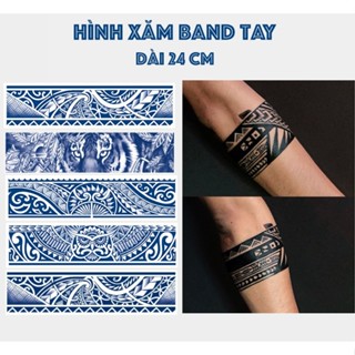 Hình dán hình xăm tay dạng band tay unisex 24cm| miếng dán xăm dán | hình xăm 7-15 ngày
