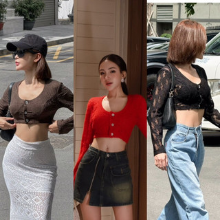 Áo croptop TD ren mềm sang chảnh