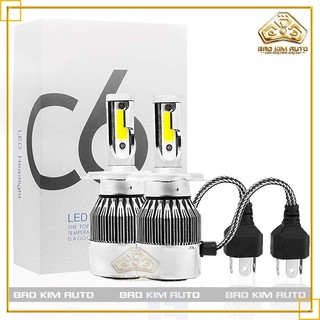ĐÈN PHA LED C6 3 TIM H4 (GIÁ 1 BÓNG BH 6TH ĐỔI MỚI)