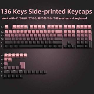 Keycap Gradient Black Pink | Xuyên Led | Cherry Profile