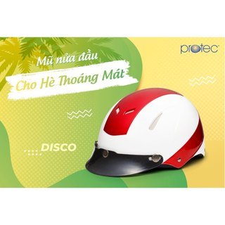 Nón bảo hiểm nửa đầu protec disco phối màu thời trang, cao cấp