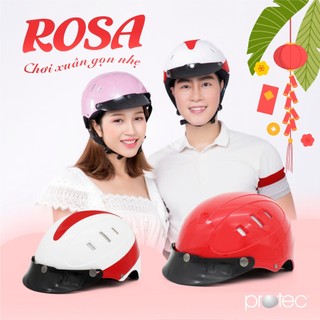Nón bảo hiểm nửa đầu protec rose, phối màu thời trang, cao cấp