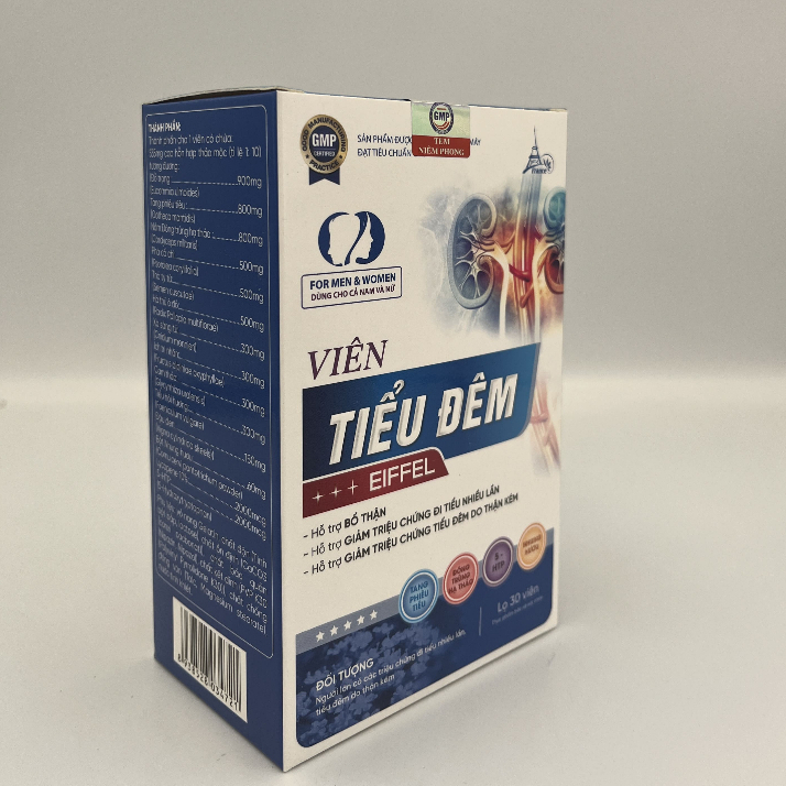 Viên Uống TIỂU ĐÊM EIFFEL Bổ Thận Giảm Triệu Chứng Đi Tiểu Nhiều Lần Tiểu Đêm Do Thận Kém Thận Yếu Lọ 30 Viên