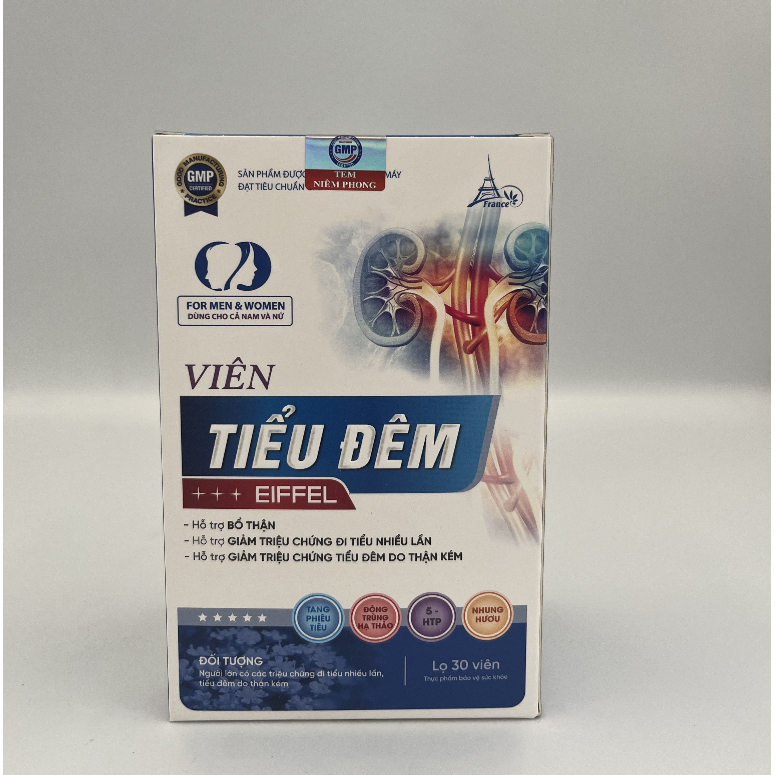 Viên Uống TIỂU ĐÊM EIFFEL Bổ Thận Giảm Triệu Chứng Đi Tiểu Nhiều Lần Tiểu Đêm Do Thận Kém Thận Yếu Lọ 30 Viên