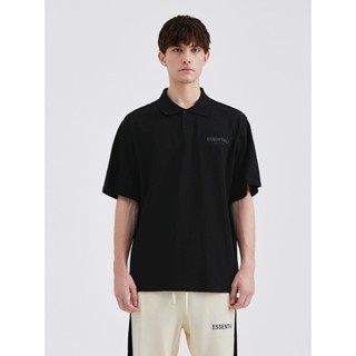 áo polo essentials nam nữ chất coton co giãn chữ cao su nổi thời trang