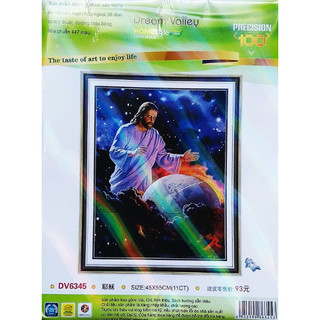 Tranh Thêu Chữ Thập 3D Chúa Giesu DV6345 (KHÁCH TỰ THÊU) KT:45X55CM