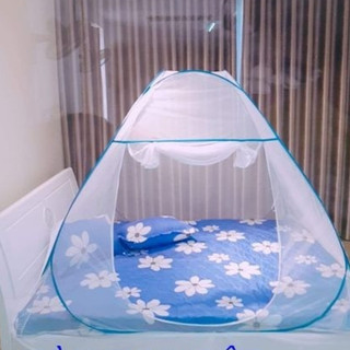 Màn Chụp màn tuyn tự bung 1 cửa có 2 khóa - Mùng Chụp Tự Bung